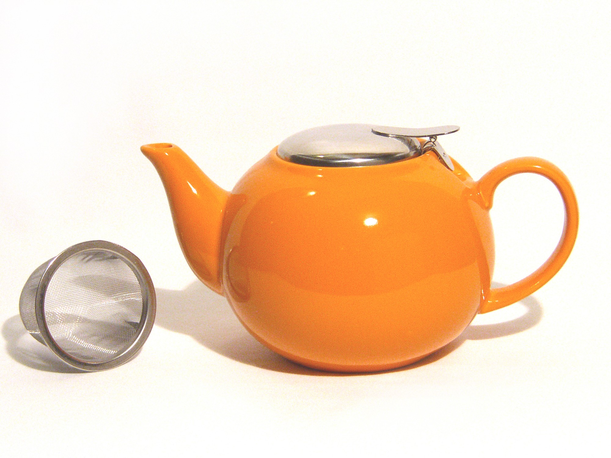 Ceramic Infuser Teapot - Orange