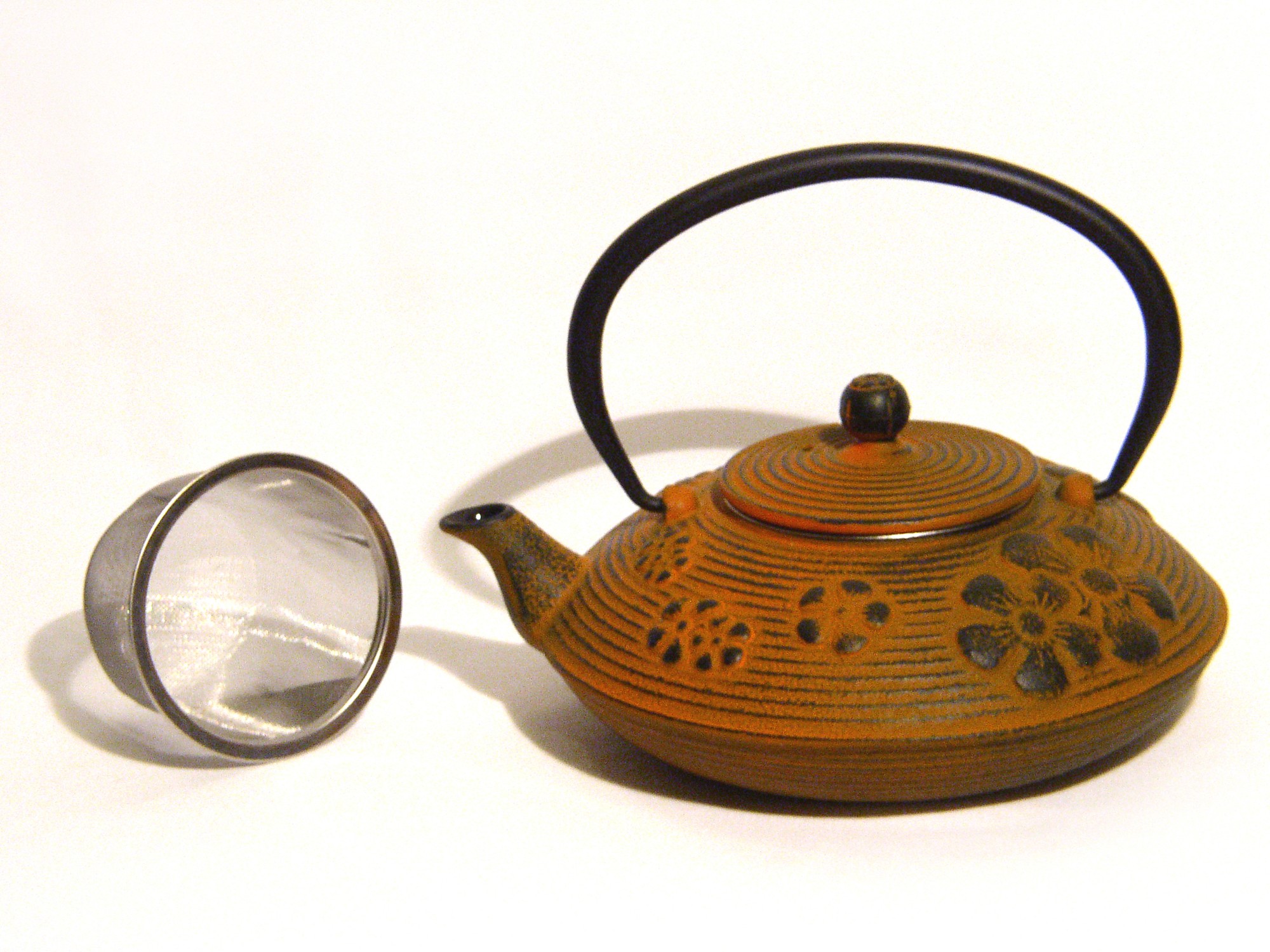 Cast Iron Teapot - Orange