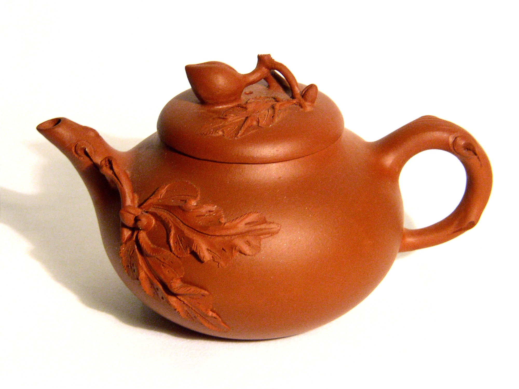 Yixing / Purple Clay Teapot - Buds and Leaves
