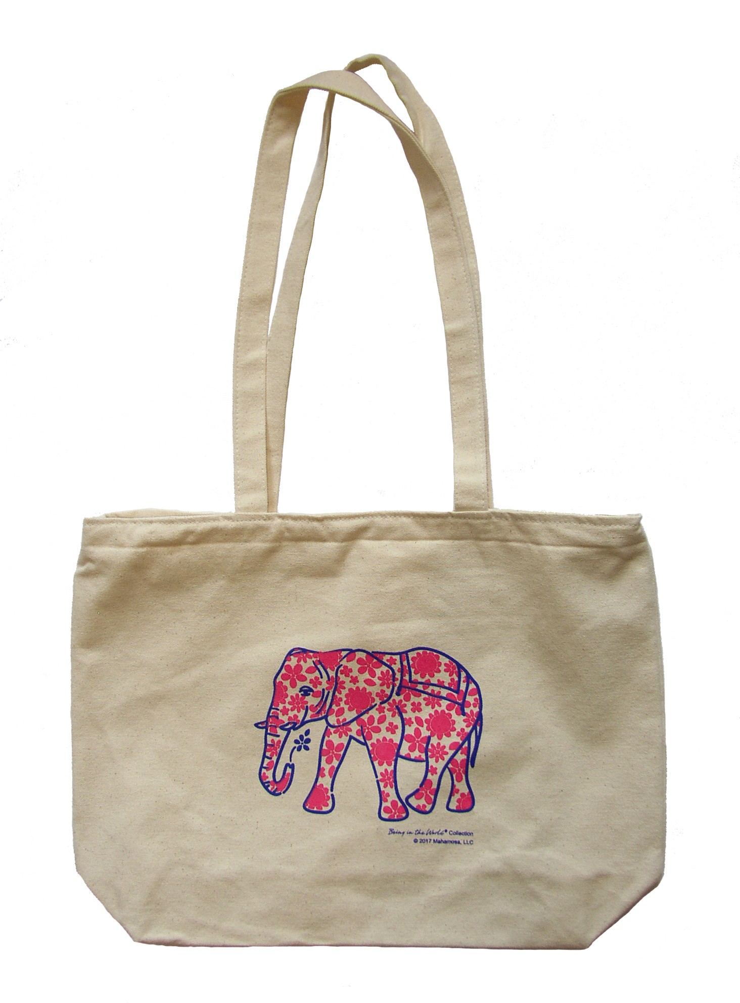 Elephant Floral Tote Bag