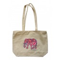 Elephant Floral Tote Bag